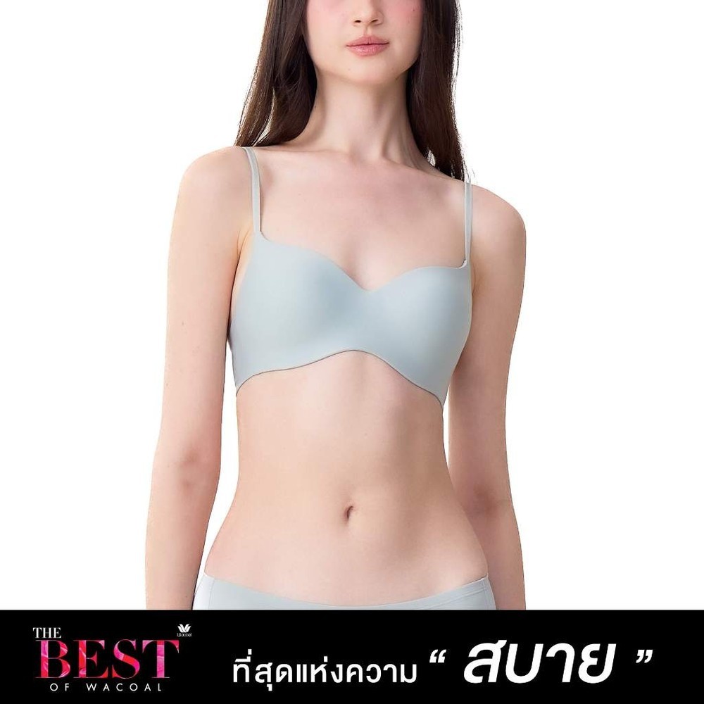 Wacoal บราไร้โครง ที่สุดของความสบาย The Best of Wacoal รุ่น WB3A14 สีเขียวอมเทา (SE)