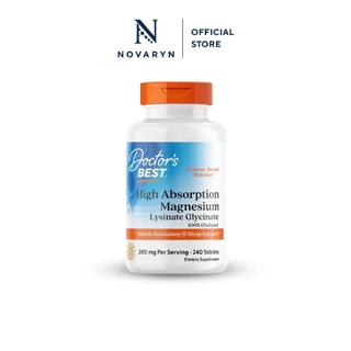 [ของแท้] Doctor's Best Magnesium Glycinate 200 mg | แมกนีเซียม ดูแลการนอนหลับ คลายกล้ามเนื้อ ลดความเครียด