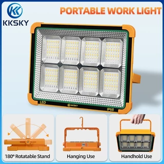 KKSKY ไฟฉุกเฉิน โซล่าเซลล์ 50000W 100000W ฝนตกชาร์จได้ สปอตไลท์พกพา IP68 solar light ไฟพกพาอเนกประสง ไฟฉุกเฉินในบ้าน LED