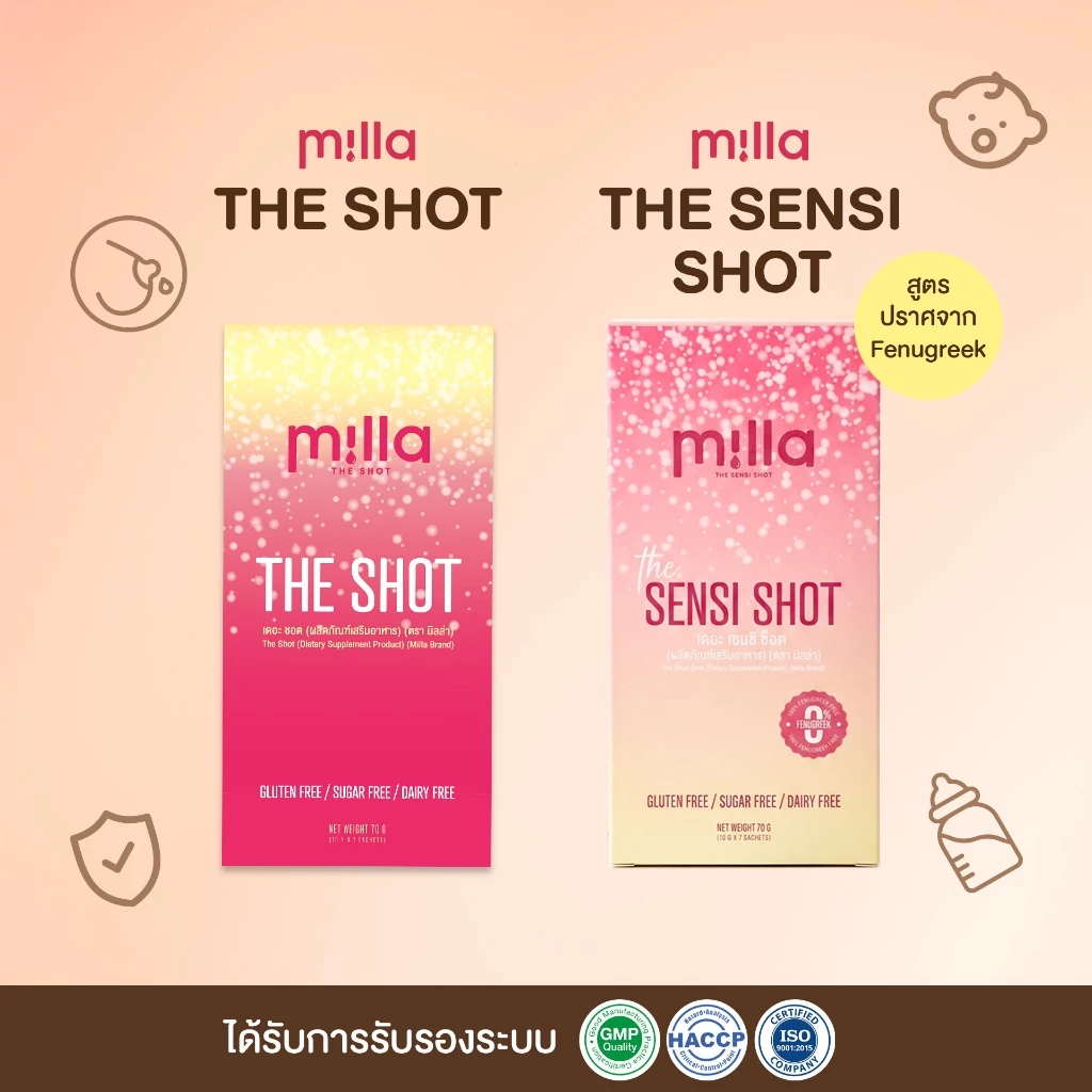 Milla The Shot / Milla The Sensi Shot วิตามินแม่ให้นม แบบน้ำ กระตุ้นน้ำนม กู้น้ำนม ฟื้นฟูแม่หลังคลอด ลดเพลีย เพิ่มน้ำนม