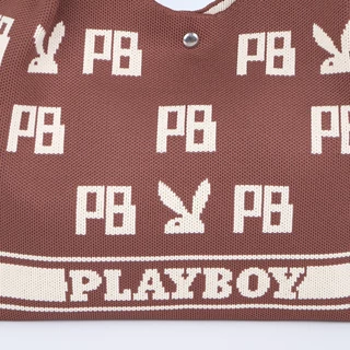 PLAYBOY รุ่น MILDIS (ไมล์-ดิส) Monogram Knit Hobo Tote กระเป๋าไหมพรม รหัสST-BS263PB162 ดีไซน์ผ้าทอไหมพรม มี 2 สี