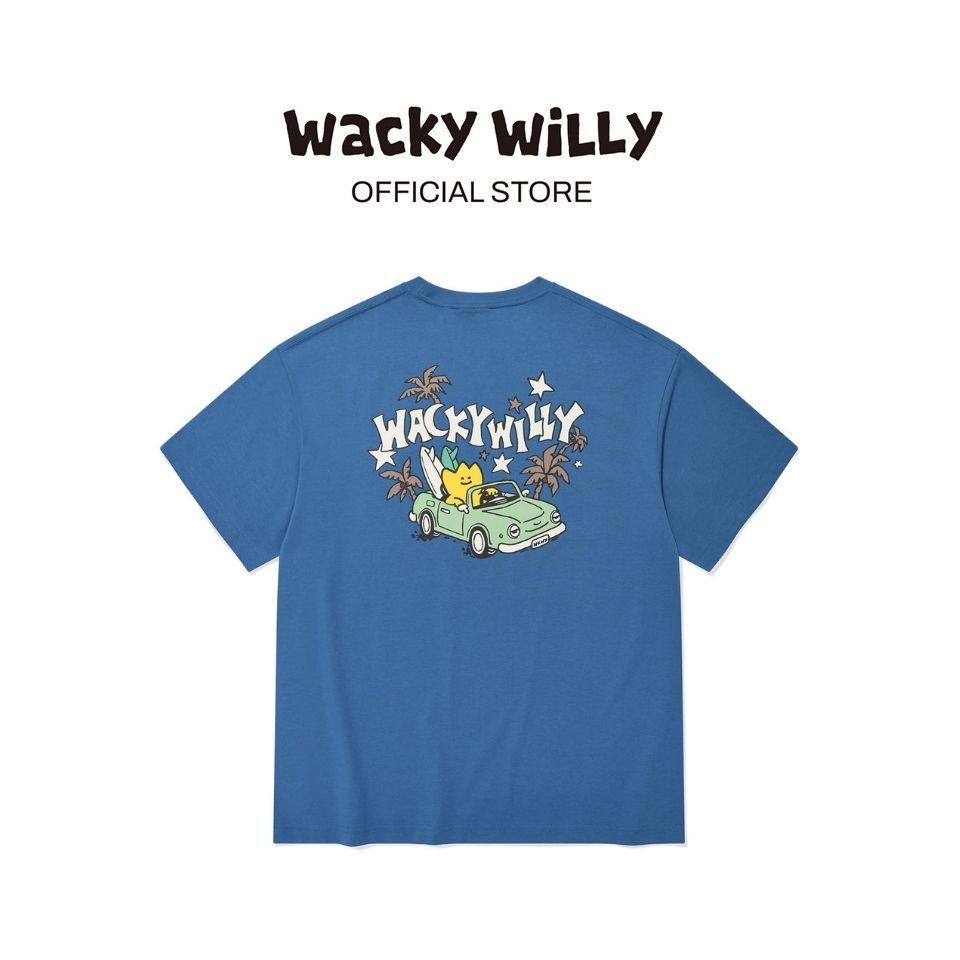 WACKY WILLY เสื้อยืดรุ่น KIKY HAWAIIAN SHORT SLEEVE T-SHIRT BLUE Unisex (80232SHWSSU_S6BLXX)