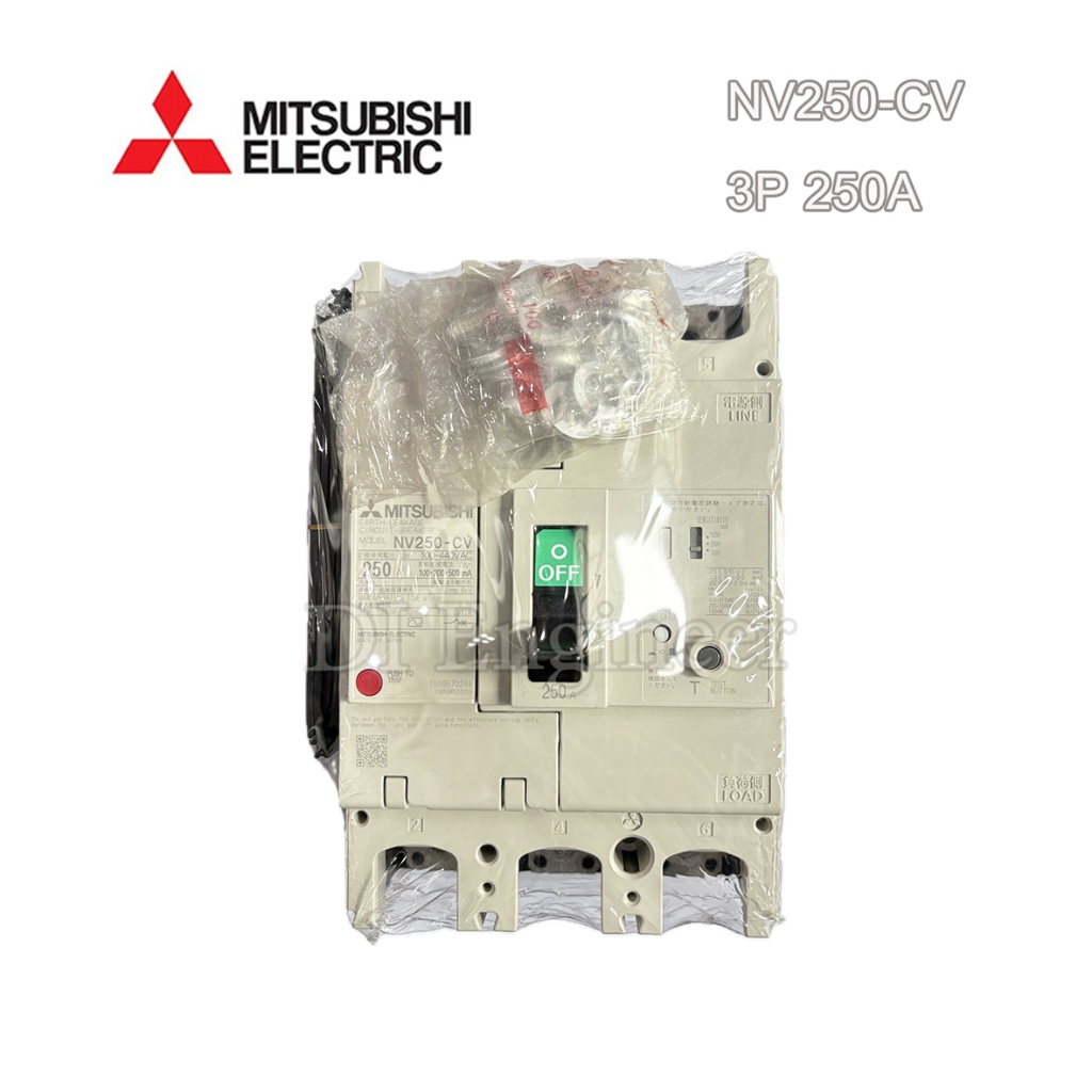 Mitsubishi Breaker ELCB NV250-CV 3P 250A 100-440Vac 500mA ป้องกันไฟรั่วไฟดูด