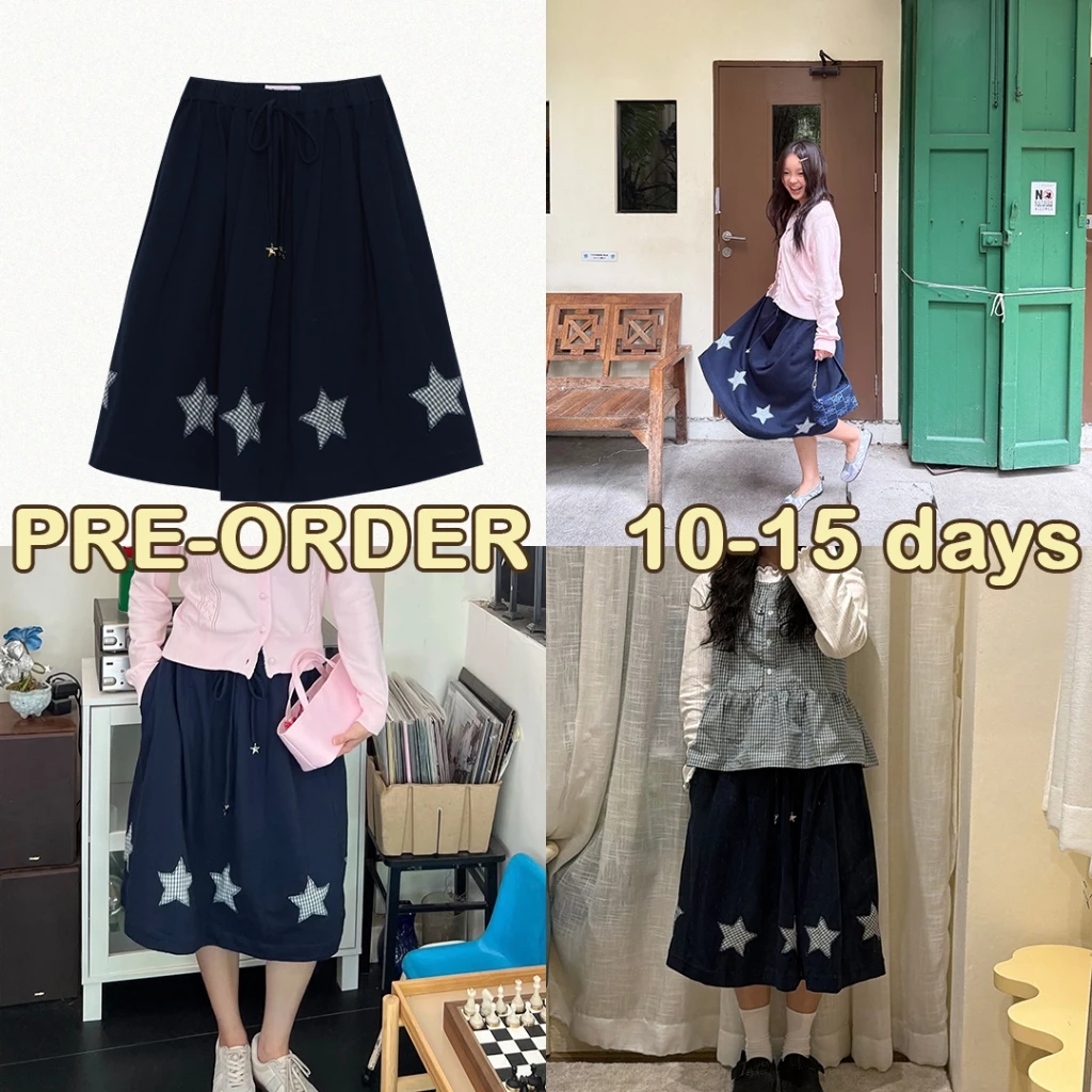 Jellyplease (In Her Daydream) - STARRY SKIRT lot* PRE รอ 10-15 วัน | classic flared skirt with appliqué stars