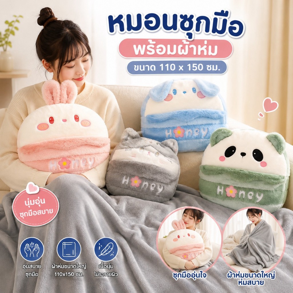 หมอนผ้าห่ม ตุ๊กตา เลือกลายได้ ผ้าห่มนุ่ม พร้อมส่งกทม ของชำร่วย ของขวัญ