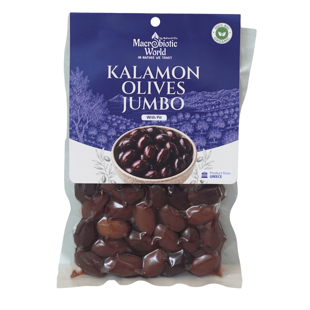 Organic/Bio EVGE Kalamon Olives Jumbo With Pit (250g/1kg) l Macrobiotic World Natural Efe l Topping Olives l SYM