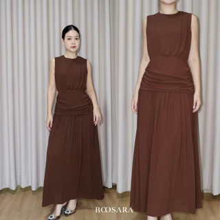 BOOSARA : Noelle Dress (โนแอล) ชุดเดรสยาวมีซับในทั้งตัวใส่ออกงานได้- BSR C.