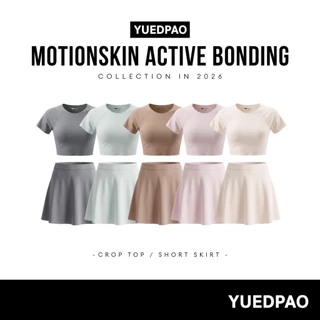 Yuedpao MotionSkin Active Bonding ชุดออกกำลังกาย เสื้อครอปบราในตัว และกระโปรงกีฬา ไร้ตะเข็บ ผ้านุ่มลื่น แห้งไว (5 สี)