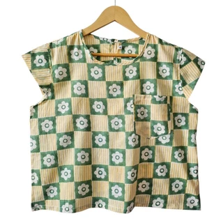 เสื้อคอกลม แขนล้ำ ไซส์ 44" มีมากกว่า 10 ลาย ผ้าคอตต้อนอินเดีย