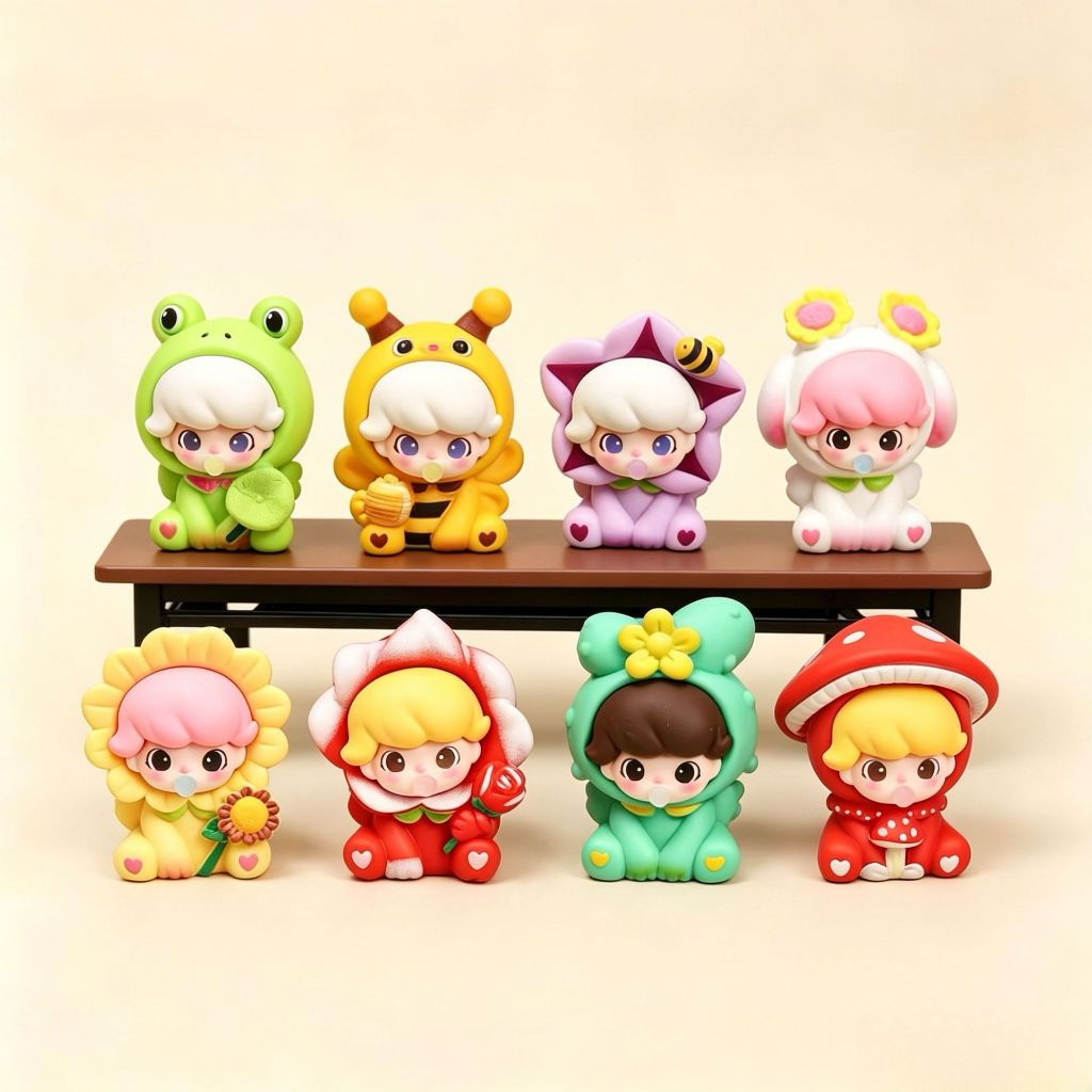 พร้อมส่ง ของตกแต่ง สะสม DIY เด็กชายดอกไม้ (1 SET 8 ตัว)