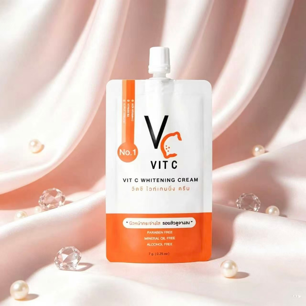 [ 1ซอง ] รัชชา วิตซี ไวท์เทนนิ่ง ไฮยา บูสเตอร์ เซรั่ม ครีม น้องฉัตร Ratcha Vit C Whitening HYA Booster Surum Cream