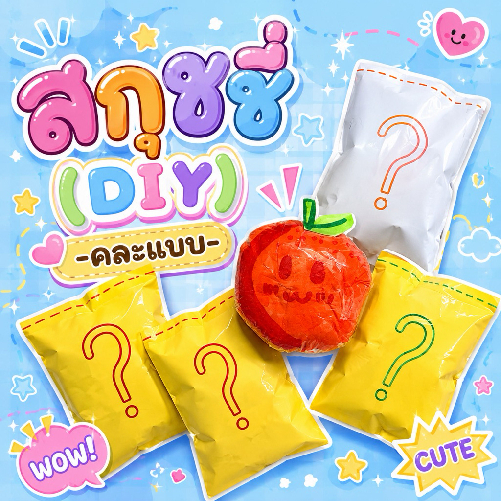สกุชชี่กระดาษ (DIY) คละแบบ (ซองสุ่ม)