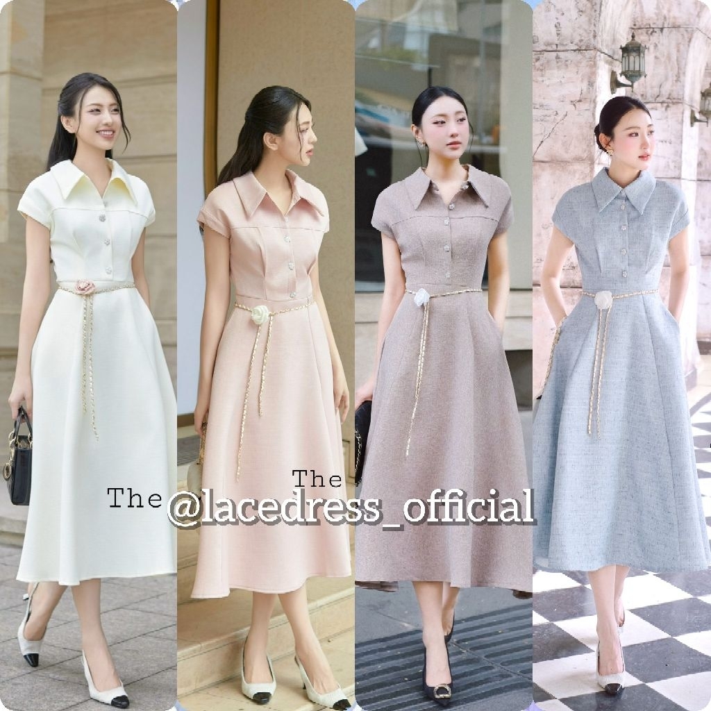 The gallery เดรสยาวคอปกออกงานเรียบหรู