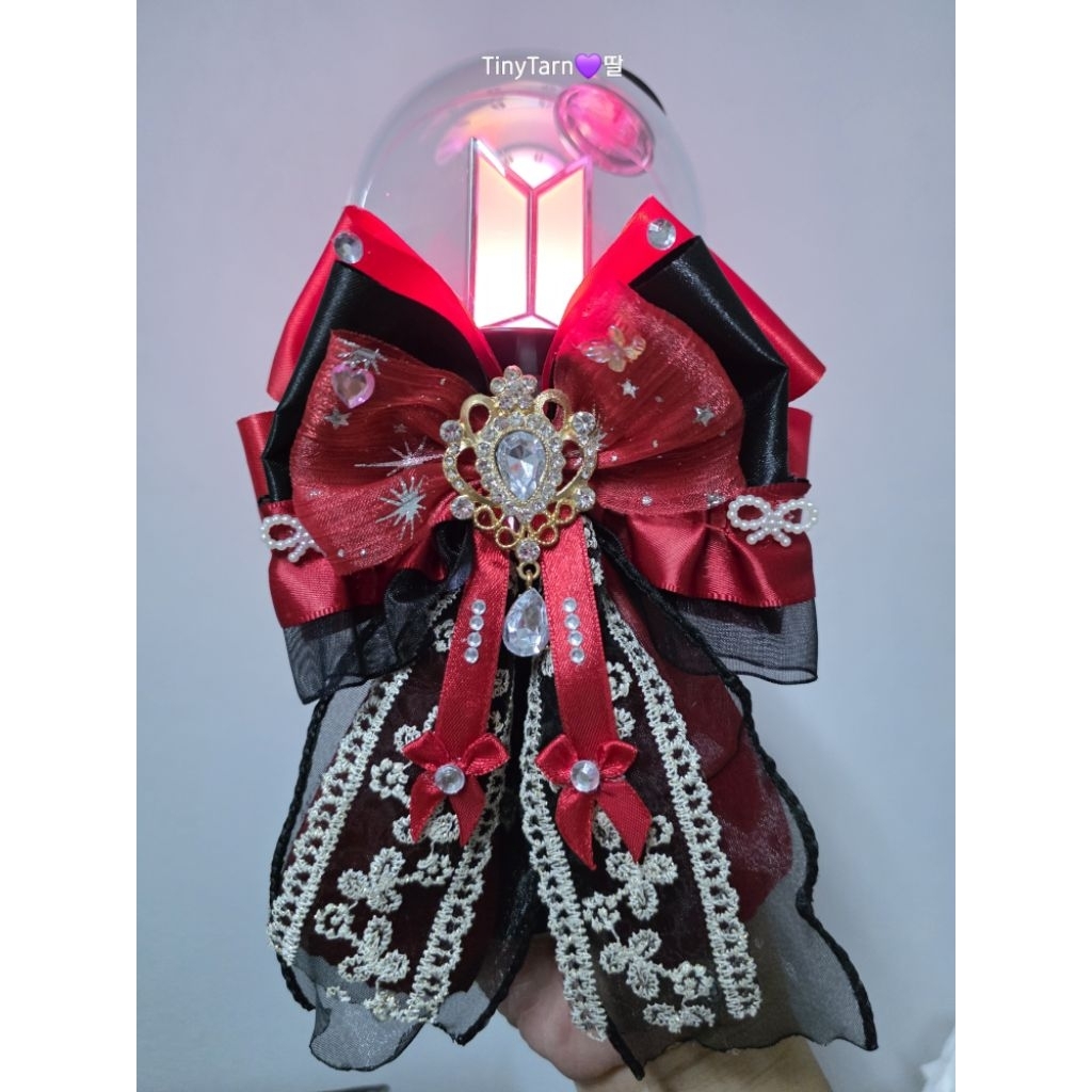 ❤️🖤โบว์ติดแท่งไฟ พร้อมส่ง BTS in BKK 2026 บังทัน Enhypen Plave *จี้คละ* BamBam StrayKids ⭐️ iKON Red