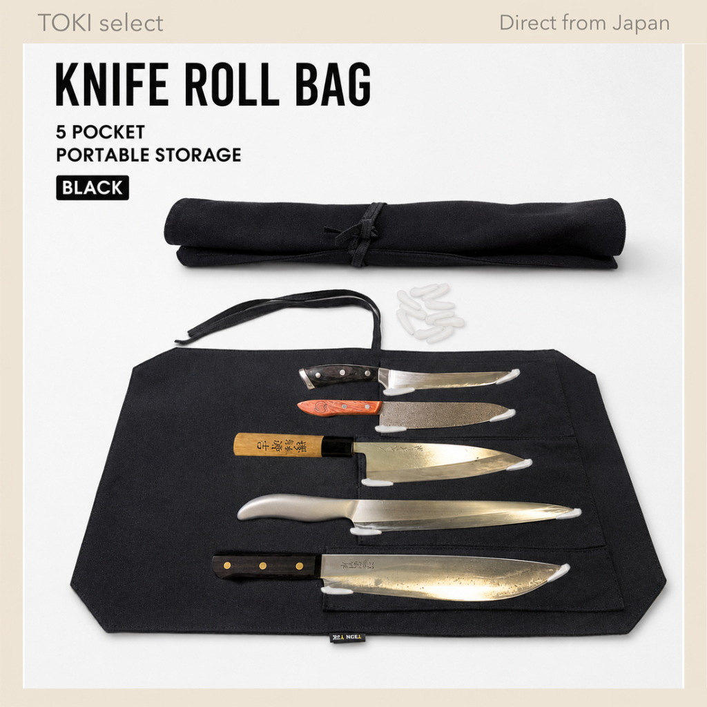 NGE Canvas Knife Roll Bag 5 Pocket Portable Chef Knife Storage Case Color Variation