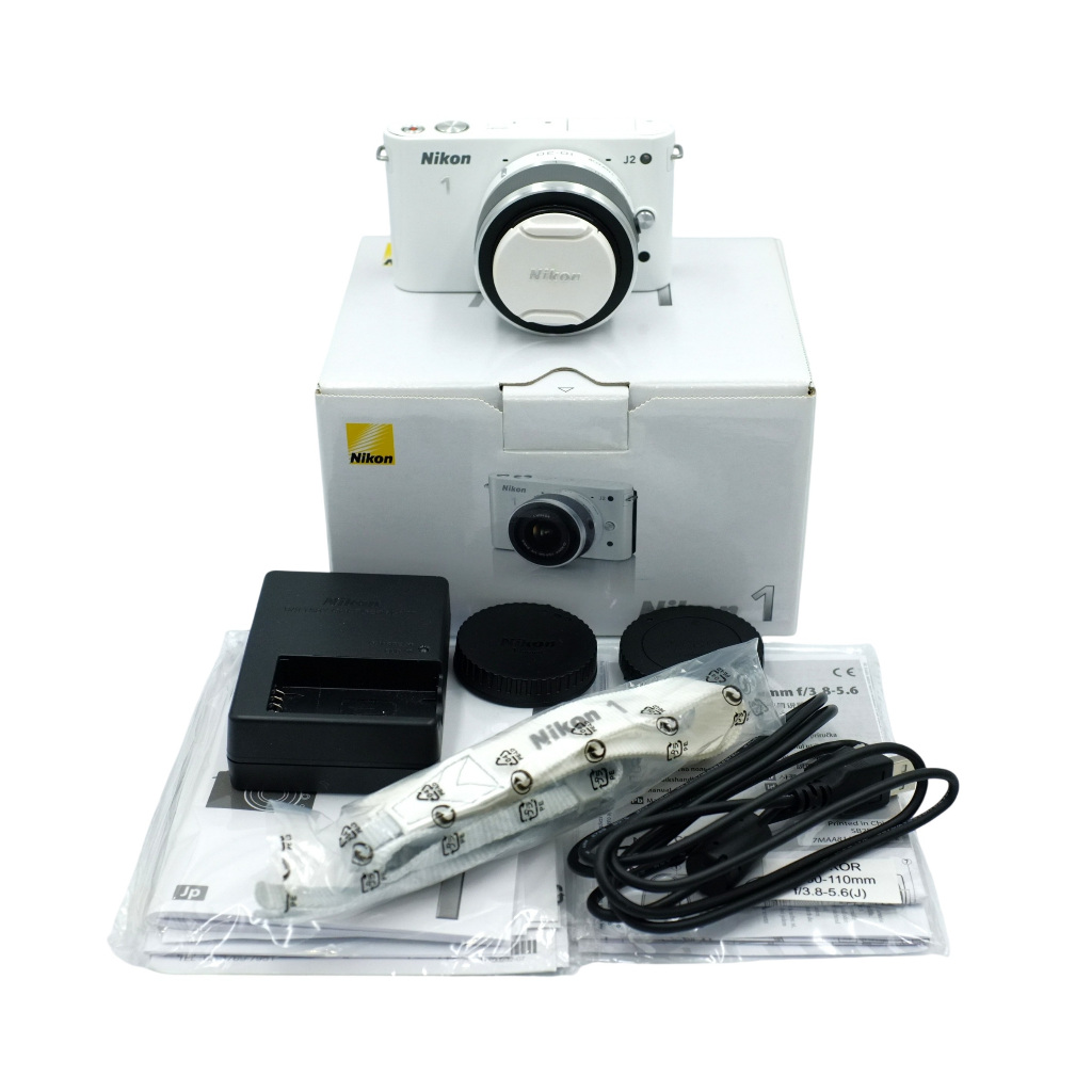 Nikon 1 J2 2680 shot 10.1MP Mirrorless Digital Camera with VR 10-30mm Lens White เมนู ENG
