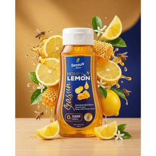 ไซรัปหญ้าหวาน สูตร KETO กลิ่นฮันนี่เลม่อน ตราสีสรร ขนาด 320 ml.