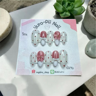 เล็บปลอมพร้อมส่ง (ไซส์ M) S ติดได้ ความยาวสั้นกุด-ยาวกลาง-ยาว💅 ฟรีกาวชมพู+ตะไบทุกชุด