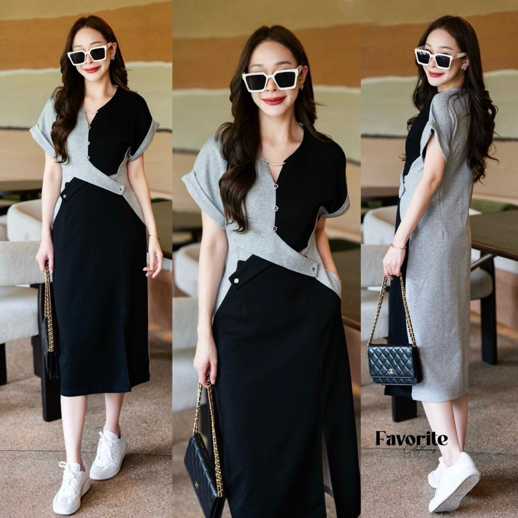 Cotton 2Tone X Maxi Dress