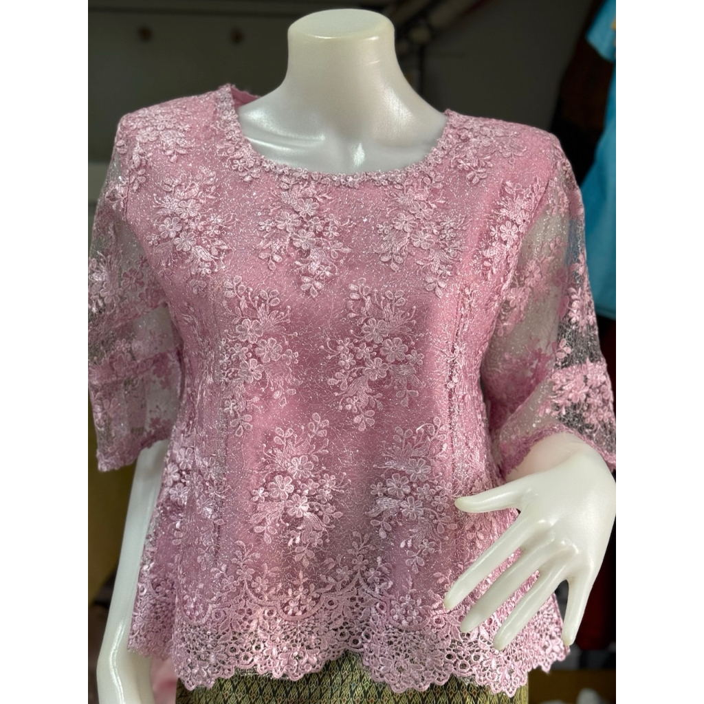 เสื้อลูกไม้ ผ้าใยบวบ แขนยาว