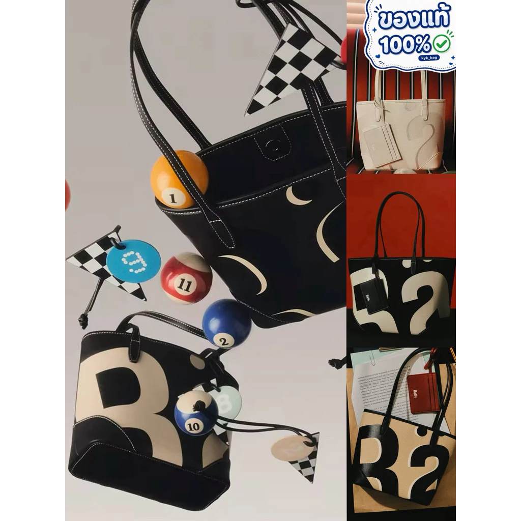 แท้💯 **ส่งแมสด่วน🔥 Rally Mini Leather Tote - กระเป๋าหนังทรง Mini Tote ลายโลโก้(แถมฟรี Random Leather Tag)Rally City Tote