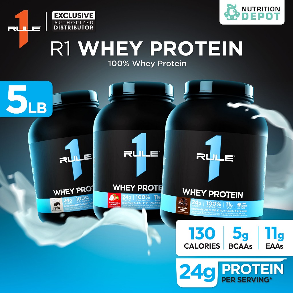 Rule1 Protein 5lb - เวย์โปรตีนเสริมสร้างกล้ามเนื้อ