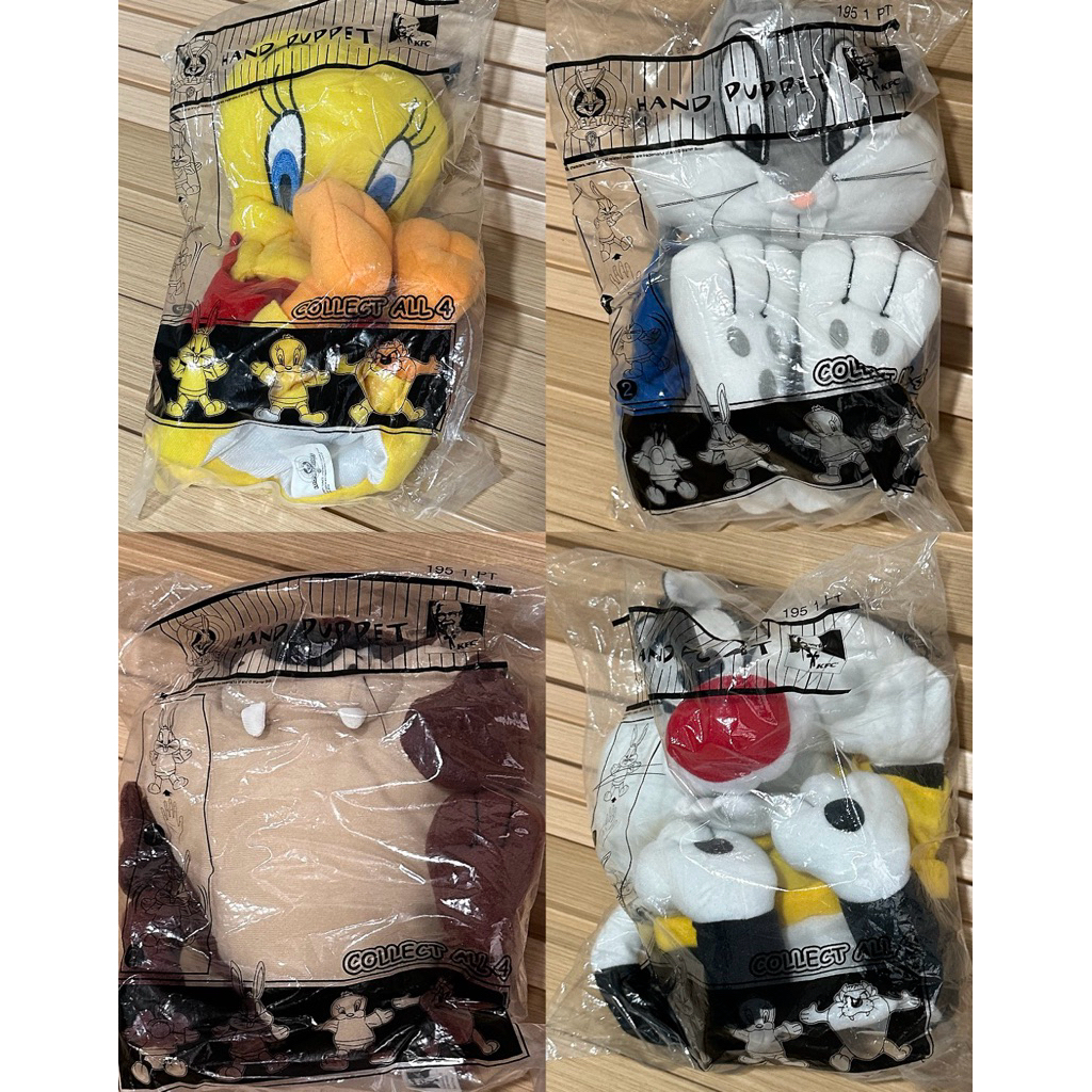 ใหม่ในแพ๊กครบเซ็ท ตุ๊กตาสวมมือ Looney Tunes x KFC ครบ 4 แบบ Hand Puppet Doll