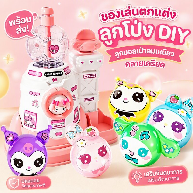พร้อมส่ง ของเล่นตกแต่งลูกโป่ง DIY ลูกบอลเป่าลมเหนียว คลายเครียด เด็ก ของเล่นเสริมการเรียนรู้