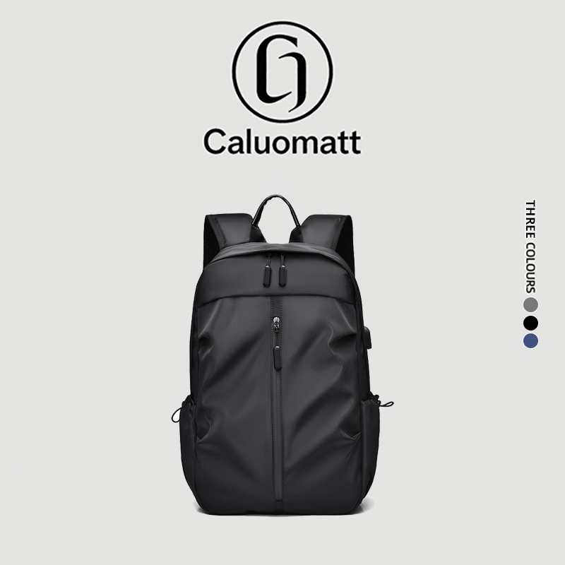 【Caluomatt.TH】กระเป๋าเป้โน้ตบุ๊กผู้ชาย 15.6 นิ้ว กันน้ำ มีช่อง USB ใบใหญ่ จุของได้เยอะ สไตล์เกาหลี ใช้ทำงาน ใช้เดินทาง