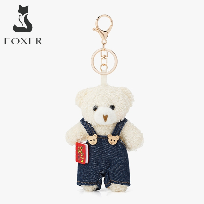 FOXER พวงกุญแจห้อยกระเป๋าสำหรับผู้หญิง พวงกุญแจตุ๊กตาหมี น่ารักสุดๆ ใช้ได้หลากหลาย ขนาด 12*9 ซม.