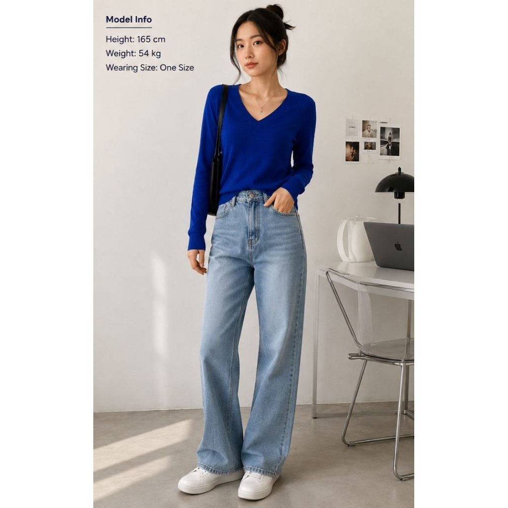 MANGO 💯 royal blue sweater