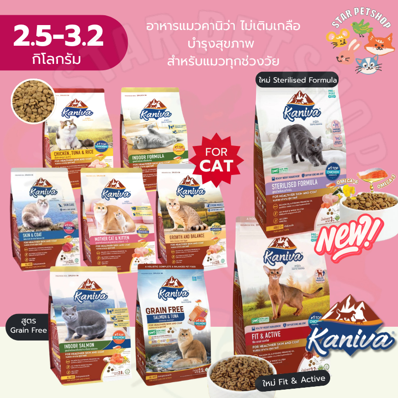 Kaniva อาหารแมวคานิว่า โฮลิสติก-เกรนฟรี บำรุงขนและผิวหนัง ดู