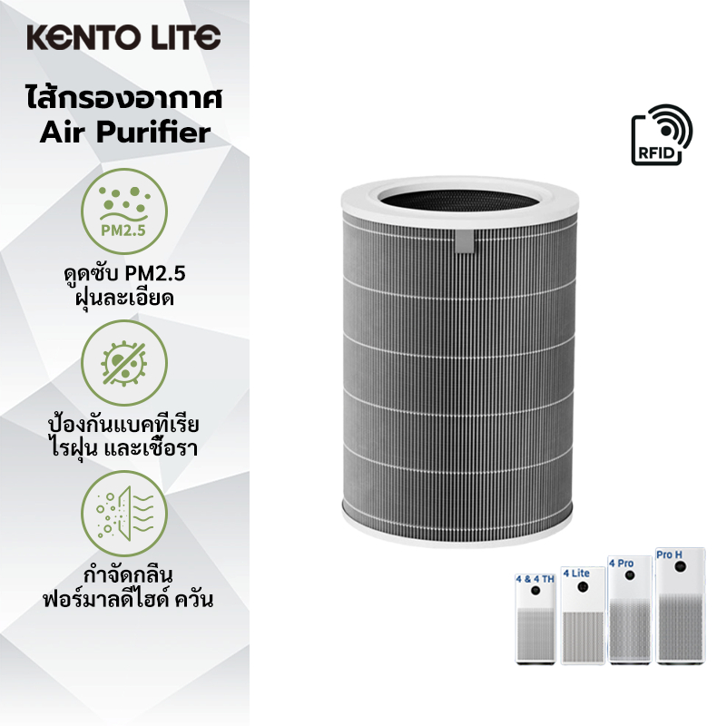 For Xiaomi Smart Air Purifier Filter 4Lite 4Pro (Global Version) RFID ไส้กรองเครื่องฟอกอากาศ กำจัดฟอร์มาลดีไฮด์ PM2.5
