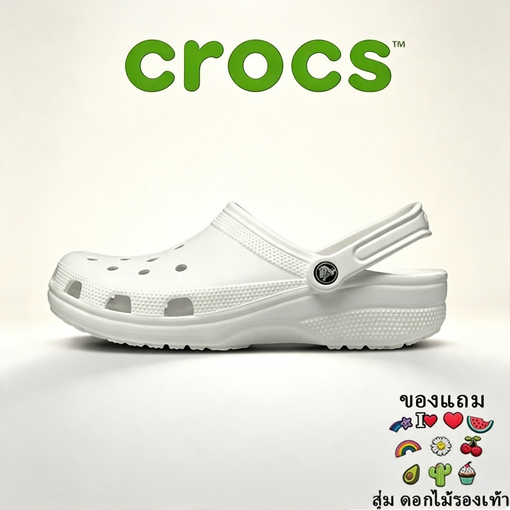 🌟Classic Clog รองเท้าลำลองผู้ใหญ่ รุ่น Classic สีขาว จัดส่งเร็ว24ชั่วโมง