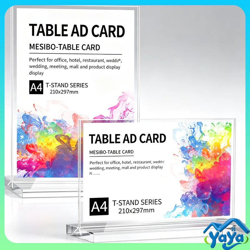 ป้ายอะคริลิคตั้งโต๊ะ ฐานใส A4 A5 A6 สำหรับใส่เมนูอาหาร เครื่องดื่มCOD