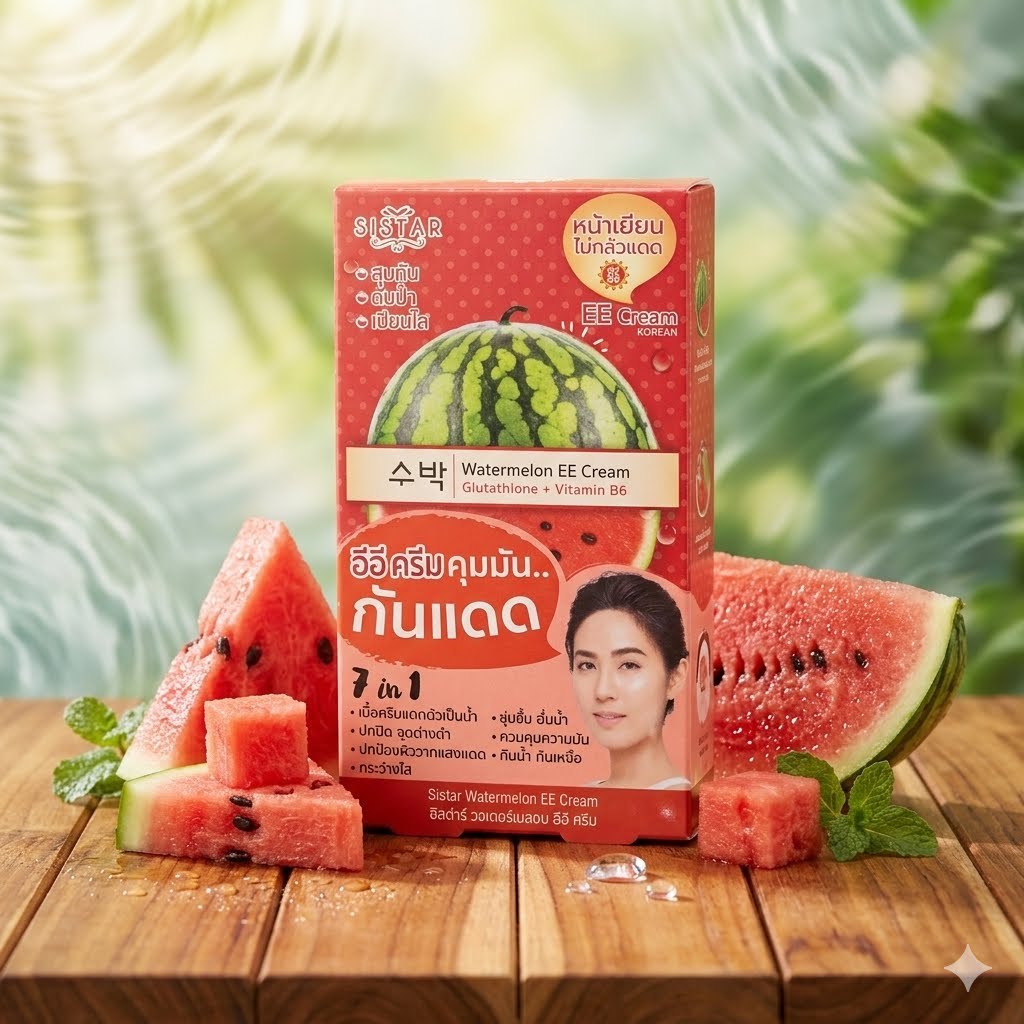 (ยกล่อง 6ซอง) Sistar Watermelon EE Cream ซิสต้าร์ อีอีครีมแตงโม