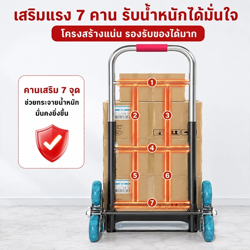 รถเข็นอเนกประสงค์ พับได้ 2ล้อ/3ล้อ ยืดได้ ล้อ PU/ล้อยาง thumbnail 8