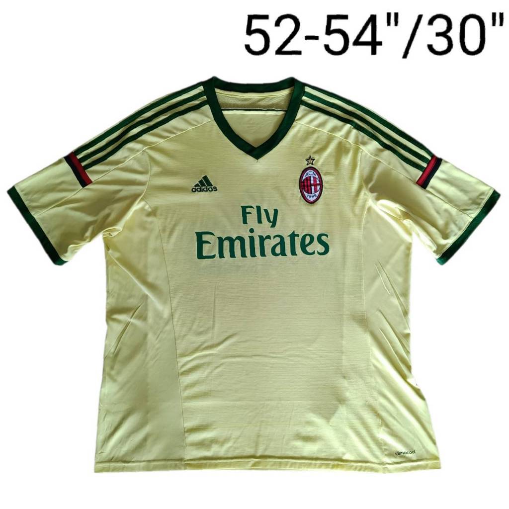 เสื้อบอลแท้ทีมAC Milan รุ่นเสื้อแข่งชุดที่สาม ปี 2014-15 มือสอง ป้ายคอไซส์ 2XL สภาพดี วัดหน้าผ้าอก 5