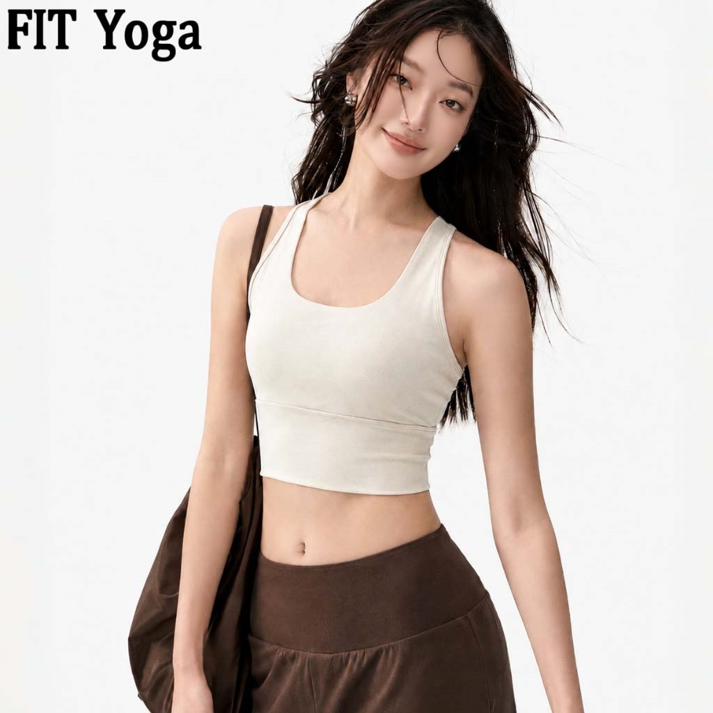 FitYoga สปอร์ตบราสตรีแบบติดตาย เก็บกระชับหน้าอก เสื้อกล้ามโยคะ สำหรับวิ่งและออกกำลังกายแบบมืออาชีพ