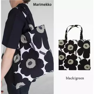 กระเป๋า Marimekko ของแท้ 100% พร้อมส่งในไทย! ! ราคาถูกที่สุด รีดได้ ถุงผ้าMarimekko Tote Bag กระเป๋าผ้า ขนาด 44x43cm