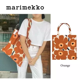 กระเป๋า Marimekko ของแท้ 100% พร้อมส่งในไทย! ! ราคาถูกที่สุด รีดได้ ถุงผ้าMarimekko Tote Bag กระเป๋าผ้า ขนาด 44x43cm
