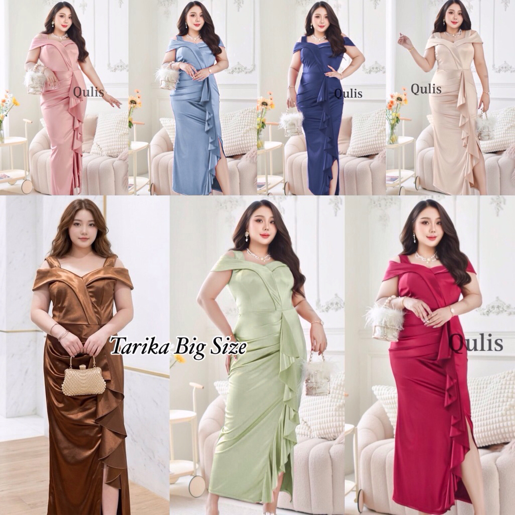 (9สี) ชุดราตรียาว สาวอวบ ผ้าซาติน Satin ชุดออกงาน แม็กซี่เดรส ชุดเพื่อนเจ้าสาว สำหรับคนอ้วน พลัสไซส์ Plus size ไซส์ใหญ่