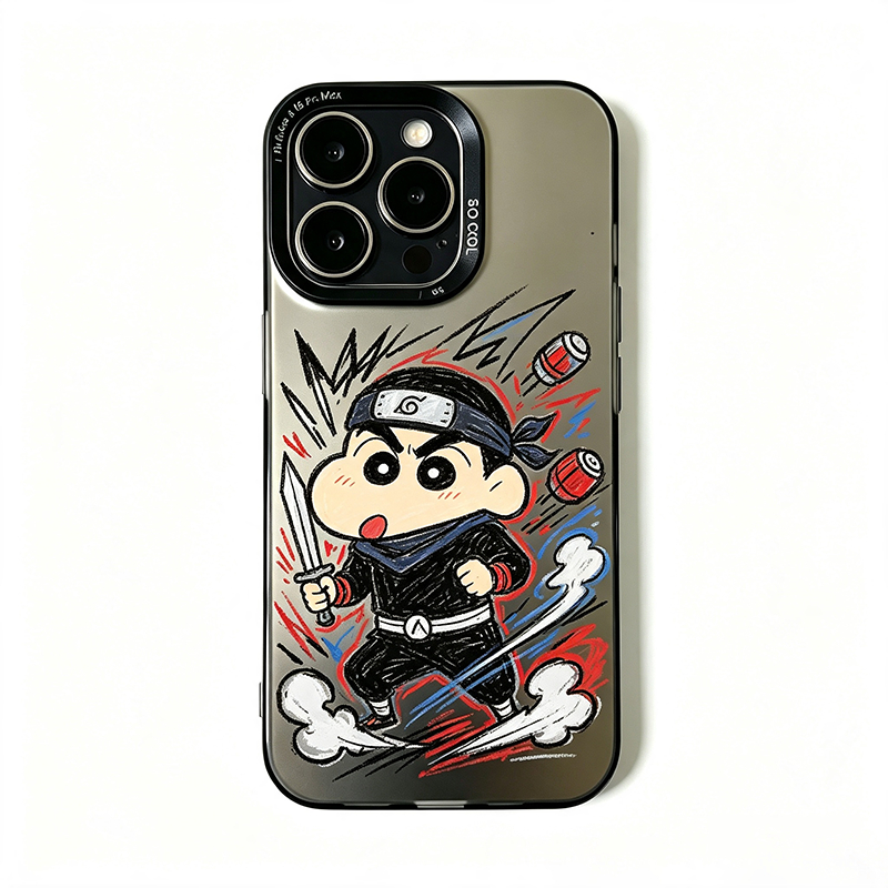 COD ใช้ได้กับ iPhone 17/16/15/14/13/12 เคสโทรศัพท์ลายการ์ตูนเครยอนชินจังลายกราฟฟิตี้น่ารัก เคสไอโฟน