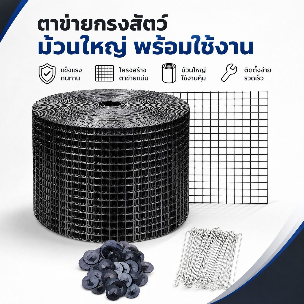 ส่งด่วน>>ตะแกรงกันนกใต้แผงโซล่าเซลล์ ตาข่ายโซล่าเซลล์ +แถมคลิปล็อก 60 ชุด - PRO BIRD