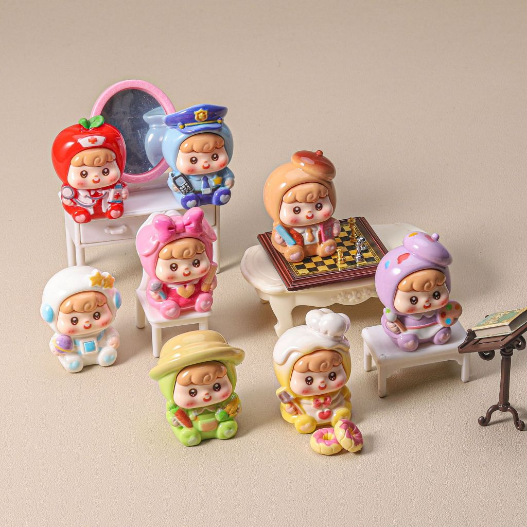 พร้อมส่ง ของตกแต่ง สะสม DIY เด็กน้อยอาชีพ (1 SET 8 ตัว)