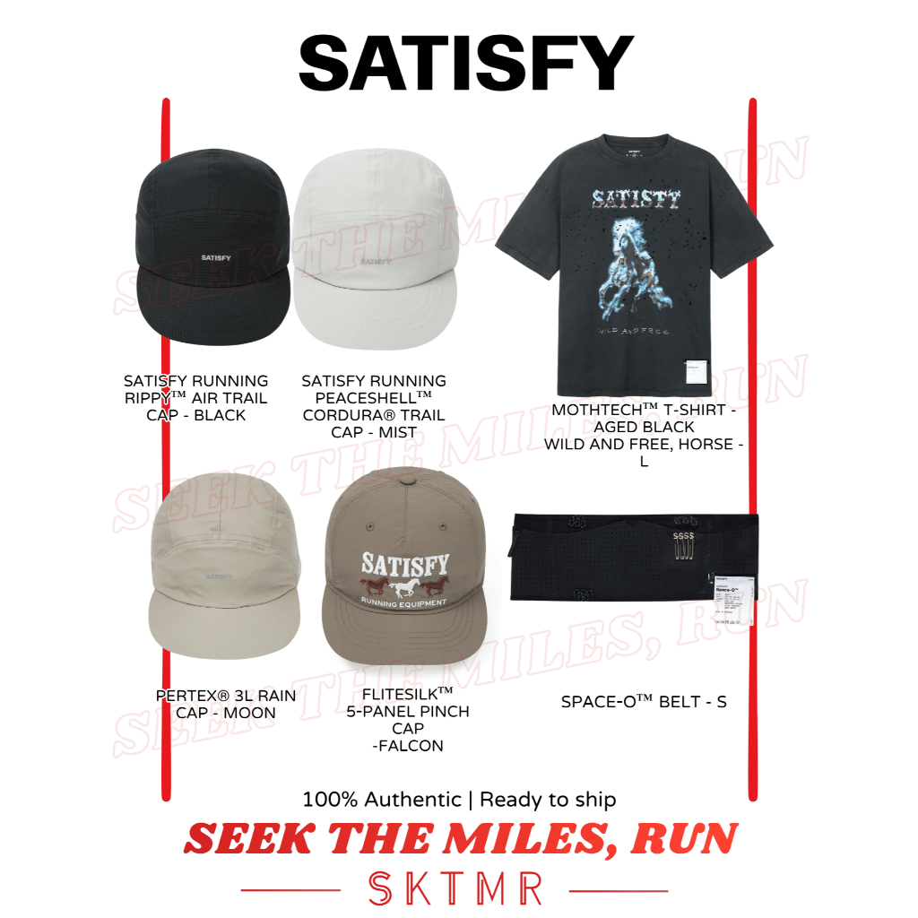 [พร้อมส่ง] Satisfy : MothTech™ | AuraLite™ | Rippy™ PeaceShell™Cap เสื้อยืด เสื้อกล้าม หมวก