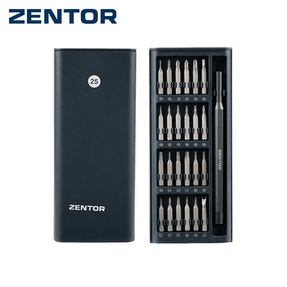 Zentor ชุดไขควงแม่เหล็ก ชุดไขควง 25in1 สำหรับซ่อมแว่นตา นาฬิกา หัวเหล็ก CR-V จับถนัดมือ Screwdriver