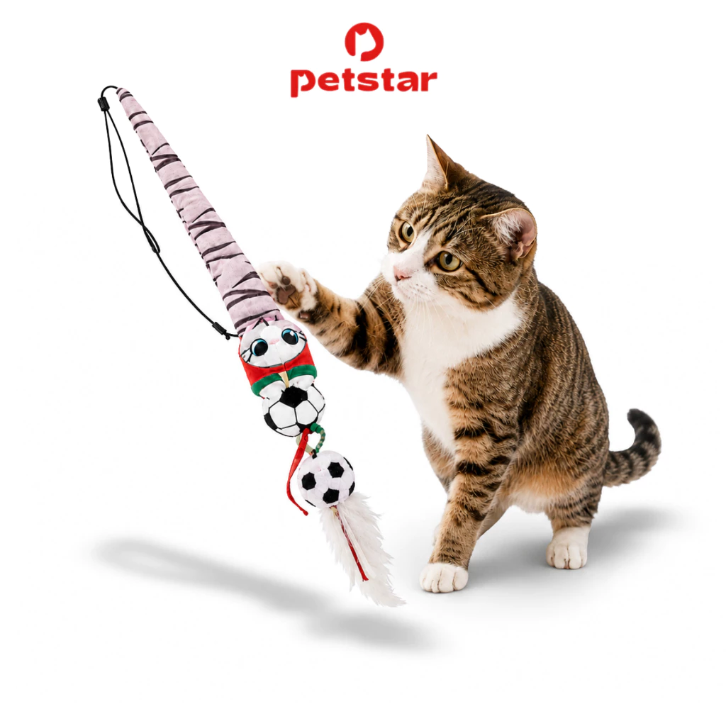 Petstar ไม้ตกแมว ของเล่นแมว ของเล่นสัตว์เลี้ยง Cat Toy มีหลายรูปแบบ สำหรับแมวทุกวัย ลดความเครียด นุ่ม ปลอดภัย