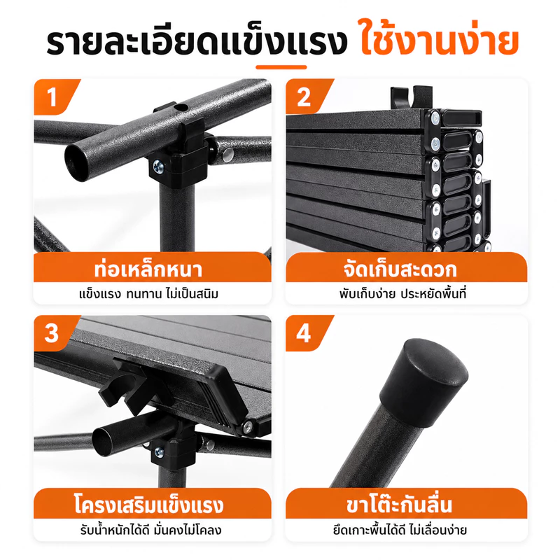 โต๊ะพับได้ โต๊ะแคมป์ปิ้ง กลางแจ้ง โต๊ะพกลางแจ้ง Folding table แบบพกพา พับได้ง่าย แคมป์ปิ้งปิกนิก thumbnail 5