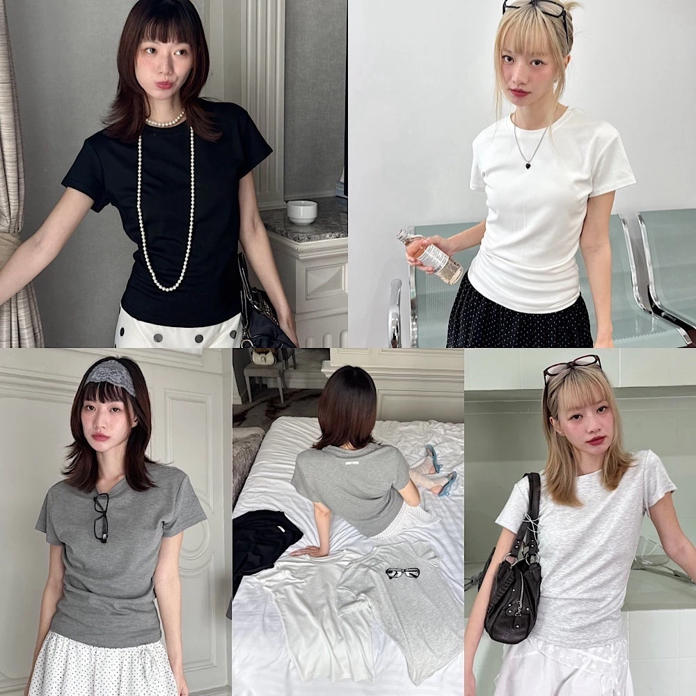 Choosedress A2056 Leisure Basic Tee เสื้อยืดผ้าเรย่อนเเขนสั้นทรงเข้ารูป
